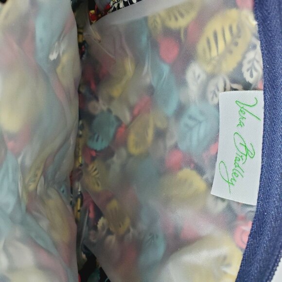 Vera Bradley Quilted Floral Cosmetic Make-up Accessory Bag Lined Sz M - Picture 3 of 5